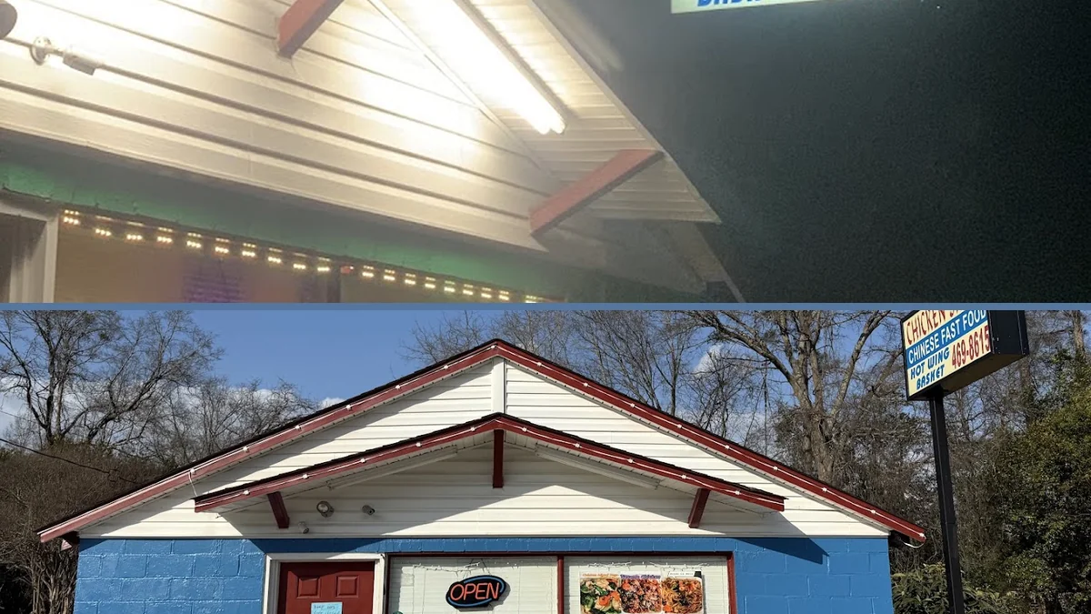 Simple storefront with Chinese restaurant signage